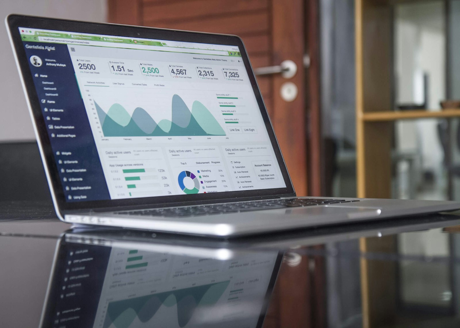 Businessperson reviewing energy comparison charts on a laptop